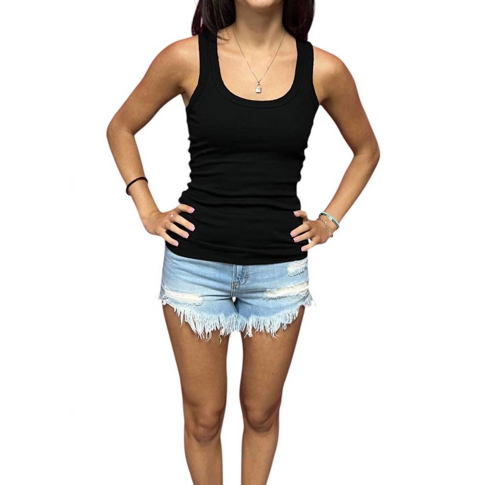 NEW CROWN JEWEL renton racerback tank in black
